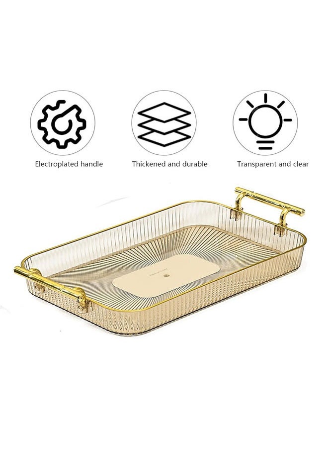 Hihonor Light Luxury Tray, Tea Cup Storage Countertop Makeup Table Tray, Home Decorative Tray for Coffee Table, Countertop, Bed, Bathroom or Nightstand (Orange)  - Image 5