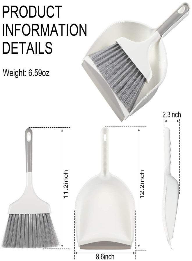 Zopeal 4 Sets Mini Dustpan and Brush Set Small Dustpan and Broom Set Portable Home Cleaning Supplies Brush and Dust Pan Combo with Handle for Desk Kitchen Keyboard Car Pet Waste - Image 2