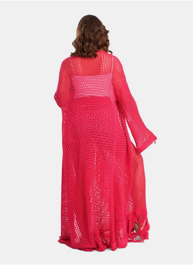Clue Long Kimono with Fishnet Pattern  - Image 2