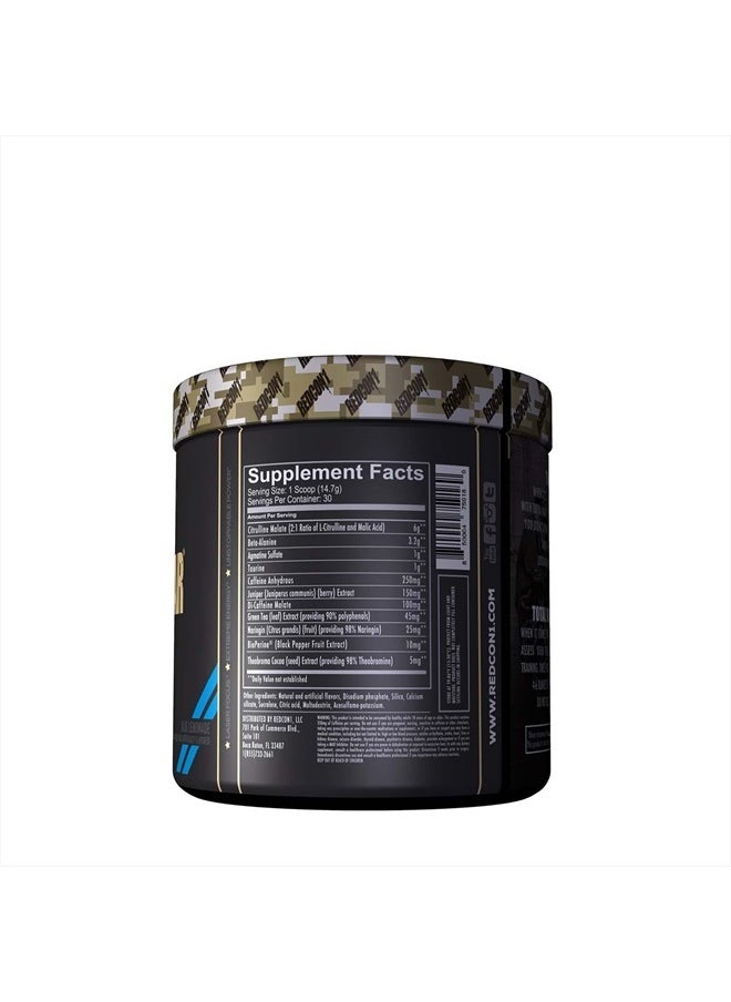 REDCON1 - Total War Pre Workout Powder, Blue Lemonade - Beta Alanine + Citrulline Malate Keto Friendly Preworkout for Men & Women with 320mg of Caffeine - Fast Acting (30 Servings) - Image 1