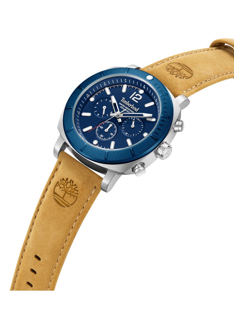 Timberland Men Henniker II Black Dial Leather Strap Multifunction Watch for Men, 46mm - Image 2