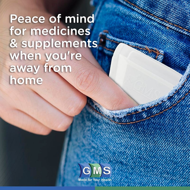 GMS Squeezable Pocket Pill Case - Small, Lightweight Pill Organizer Ideal for Travel - Holds Medicines Securely - Sturdy Design with Easy Fuss-Free Access - 2 Inch Pocket Sized & Discreet - 2 Pack - Image 4