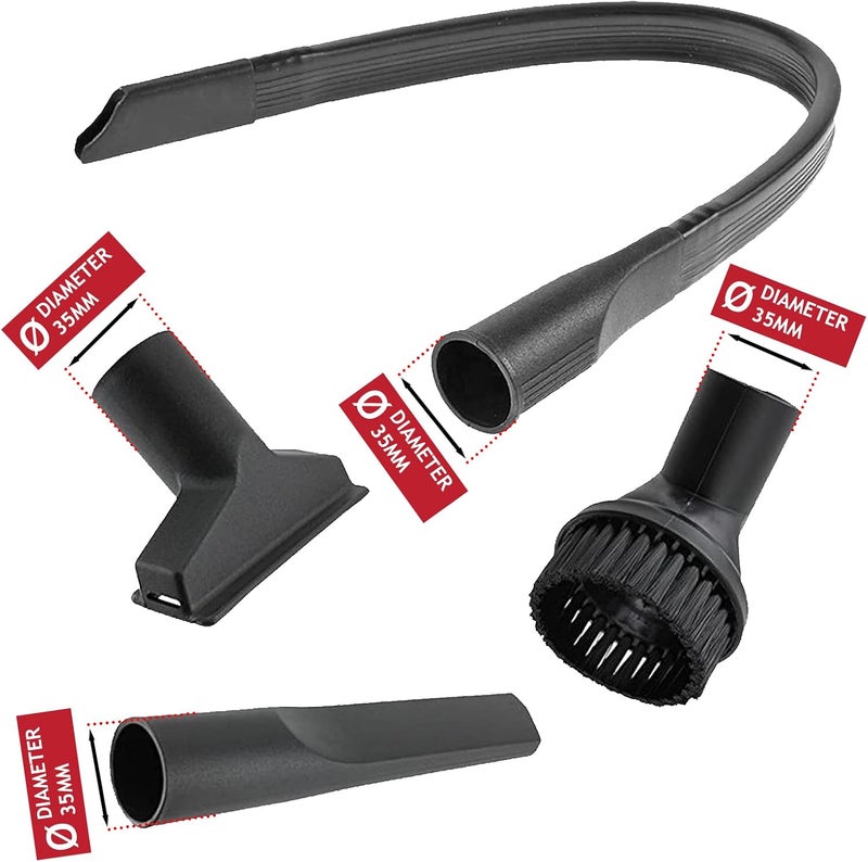 SPARES2GO Car Cleaning Valet Kit with Long Flexible Crevice Tool for Karcher Vacuum Cleaner (35mm) - Image 2
