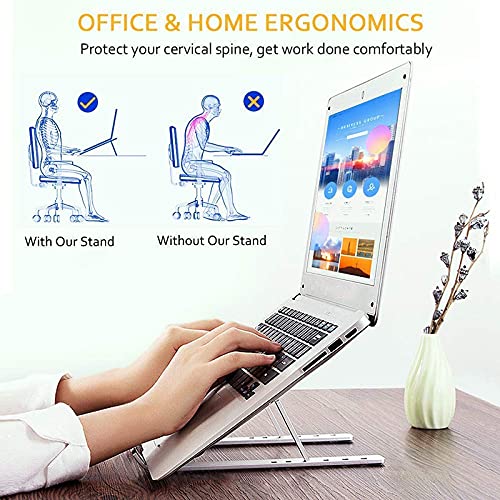Limeshot LIMESHOT Adjustable Aluminum Portable Laptop Rack Stand for Upto 17 laptops Tablets Mobiles Books with Pouch Dark Grey  - Image 4