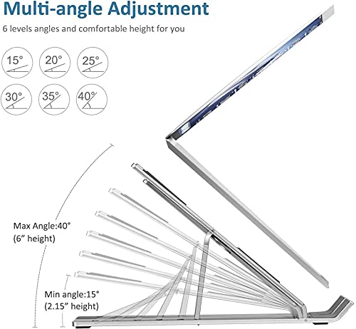 Limeshot LIMESHOT Adjustable Aluminum Portable Laptop Rack Stand for Upto 17 laptops Tablets Mobiles Books with Pouch Dark Grey  - Image 5