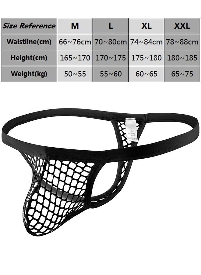 Happy-Time Men's Breathable Underwear Fishnet G-String Thong T-Back - Image 2