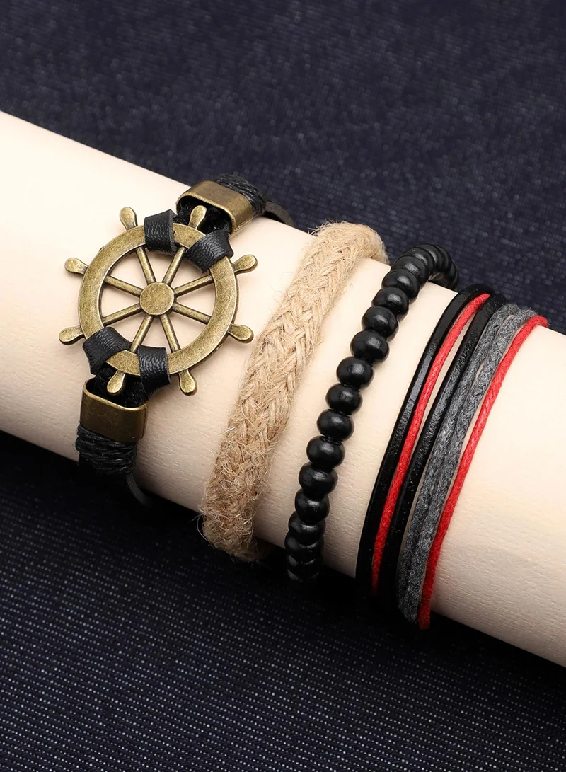 SOHI Trendy Casual Pu Leather Designer Artificial Bracelet Jewellery