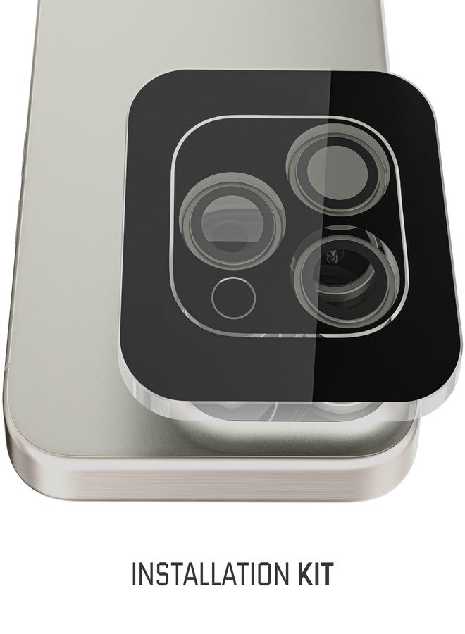 GHOSTEK حامي عدسة الكاميرا من غوستيك زجاج مقسى، صلابة 9H، مقاوم للخدوش، مضاد لبصمات الأصابع، سهل التركيب، غطاء كاميرا شفاف عالي الدقة لآبل آيفون 15 برو وآبل آيفون 15 برو ماكس (تيتانيوم) - Image 5
