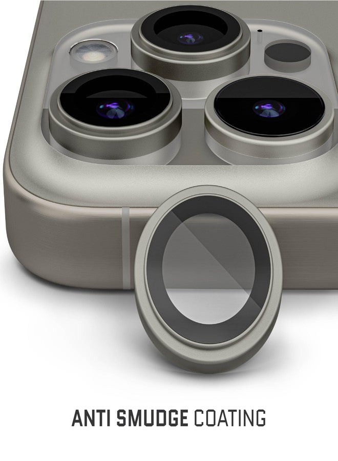 GHOSTEK حامي عدسة الكاميرا من غوستيك زجاج مقسى، صلابة 9H، مقاوم للخدوش، مضاد لبصمات الأصابع، سهل التركيب، غطاء كاميرا شفاف عالي الدقة لآبل آيفون 15 برو وآبل آيفون 15 برو ماكس (تيتانيوم) - Image 4