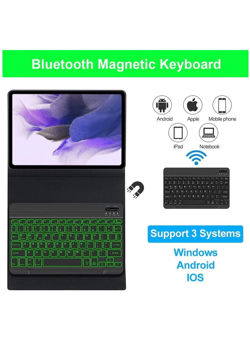 SYOSI Keyboard Case for Samsung Galaxy Tab S9 Plus S9+ 12.4 Inch 2023 (SM-X810/X816B/X818U) with S Pen Holder, Bluetooth Keyboard case Detachable Wireless Slim Stand Cover, Black - Image 4
