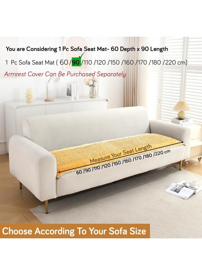 HOKIPO أغطية أرائك سميكة مصنوعة من قماش المخمل من هوكبو لمقاعد 1/2/3 وأريكة على شكل L. اصنع مجموعة أغطية الأرائك الخاصة بك، طول السجادة 60(D) × 90(L) سم، كريمي فاتح (In-755-Bcrm) - Image 4