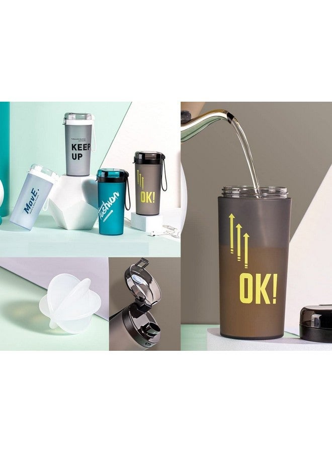 تيمسون زجاجة مياه رياضية سعة 400 مل - زجاجة رياضية مقاومة للتسرب، زجاجة شرب أنيقة، زجاجة مياه غير قابلة للكسر، مثالية للمكتب والرياضة والمدرسة وصالة الألعاب الرياضية واليوغا والسفر (Ch-1915) (رمادي) - Image 5