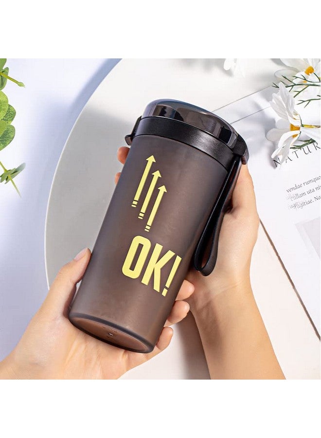 تيمسون زجاجة مياه رياضية سعة 400 مل - زجاجة رياضية مقاومة للتسرب، زجاجة شرب أنيقة، زجاجة مياه غير قابلة للكسر، مثالية للمكتب والرياضة والمدرسة وصالة الألعاب الرياضية واليوغا والسفر (Ch-1915) (رمادي) - Image 2