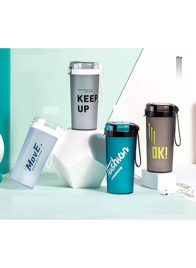 تيمسون زجاجة مياه رياضية سعة 400 مل - زجاجة رياضية مقاومة للتسرب، زجاجة شرب أنيقة، زجاجة مياه غير قابلة للكسر، مثالية للمكتب والرياضة والمدرسة وصالة الألعاب الرياضية واليوغا والسفر (Ch-1915) (رمادي) - Image 3