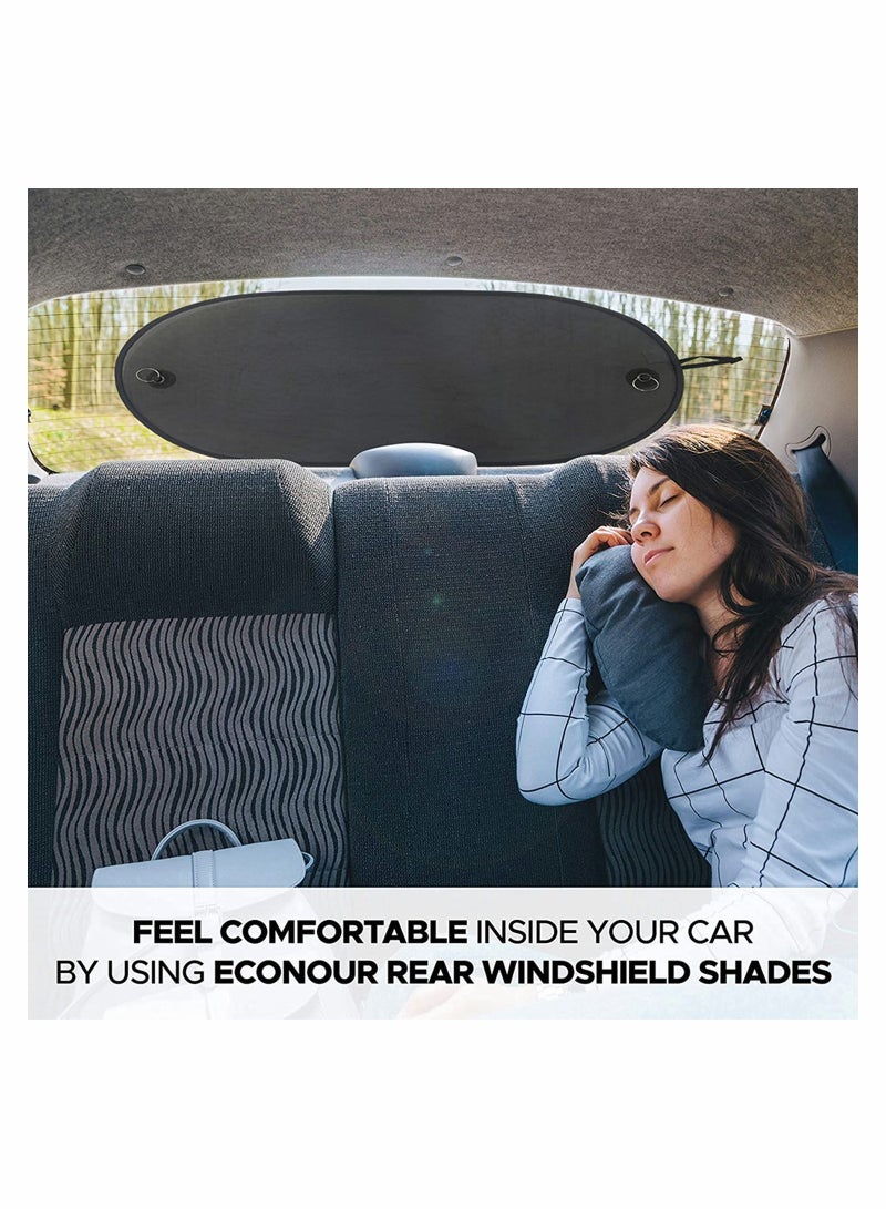 Car Window Shade Car Rear Windshield Sunshade, Screen Mesh Cover | Universal Mesh Back Window Visor with Suction Cup | UV/Sun/Glare Protection for Baby Fit for Car/SUV (40" x 20")