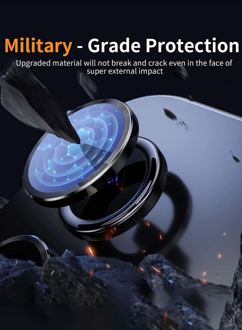 Wtech Motorola Edge 50 5G 2024 Premium Alloy Ring Camera Lens Tempered Glass Protector Shield (MLGITR) - Black - Image 2