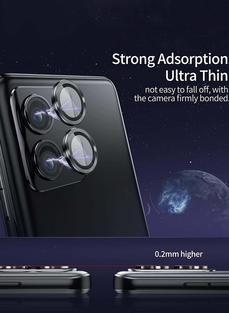 Wtech Motorola Edge 50 5G 2024 Premium Alloy Ring Camera Lens Tempered Glass Protector Shield (MLGITR) - Black - Image 3