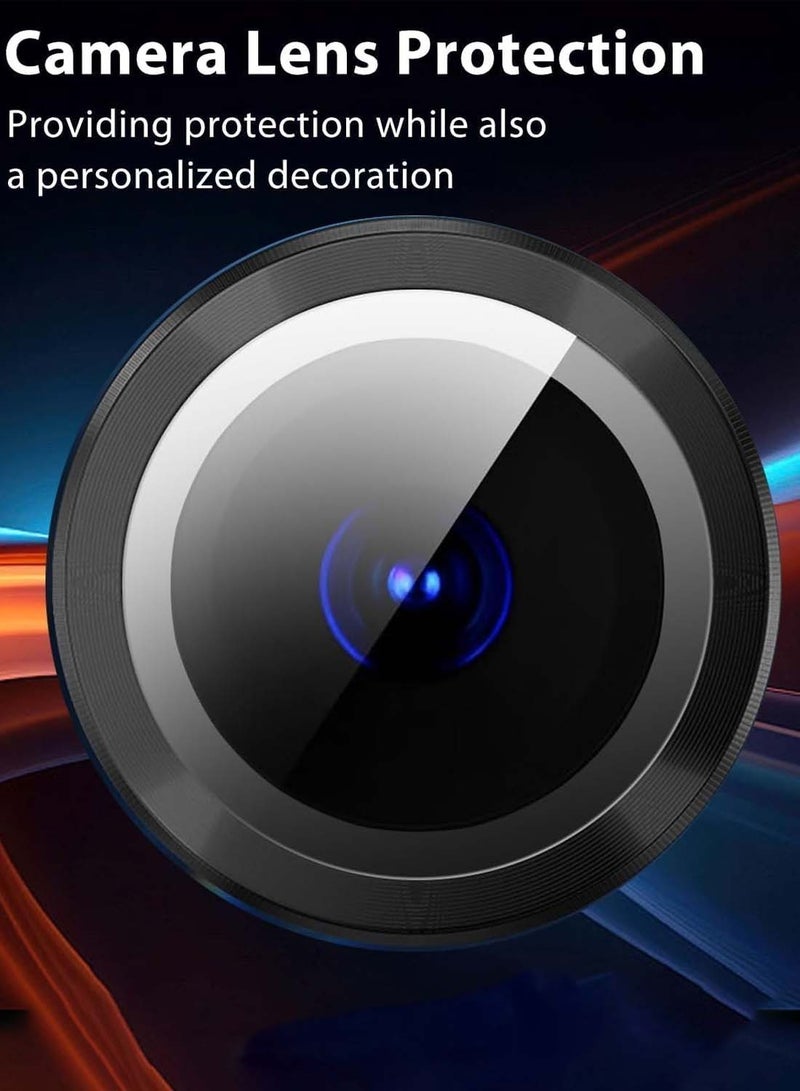 Wtech Motorola Edge 50 5G 2024 Premium Alloy Ring Camera Lens Tempered Glass Protector Shield (MLGITR) - Black - Image 4