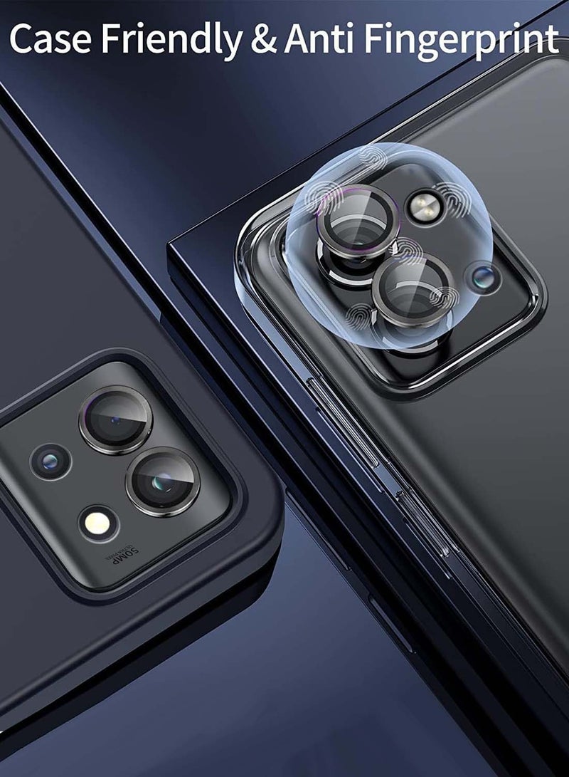 Wtech Motorola Edge 50 5G 2024 Premium Alloy Ring Camera Lens Tempered Glass Protector Shield (MLGITR) - Black - Image 5