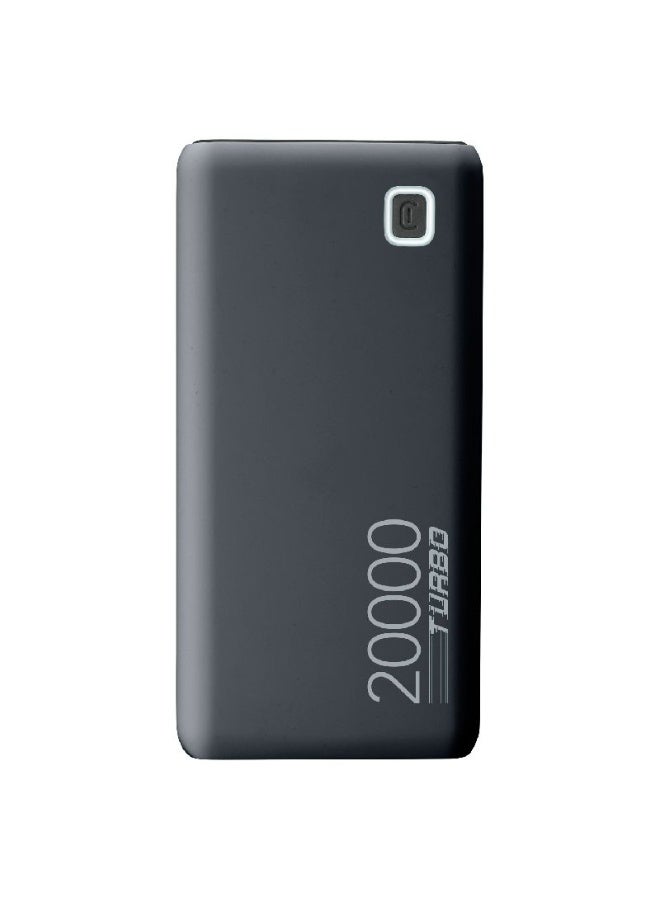 باور بانك Cellularline Essence Turbo بسعة 20000mAh – شحن سريع 20 واط، 3 منافذ، أسود