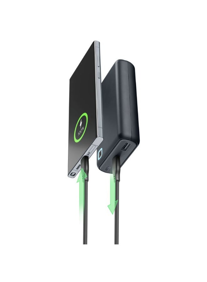 سيلولار لاين باور بانك Cellularline Essence Turbo بسعة 20000mAh – شحن سريع 20 واط، 3 منافذ، أسود - Image 4