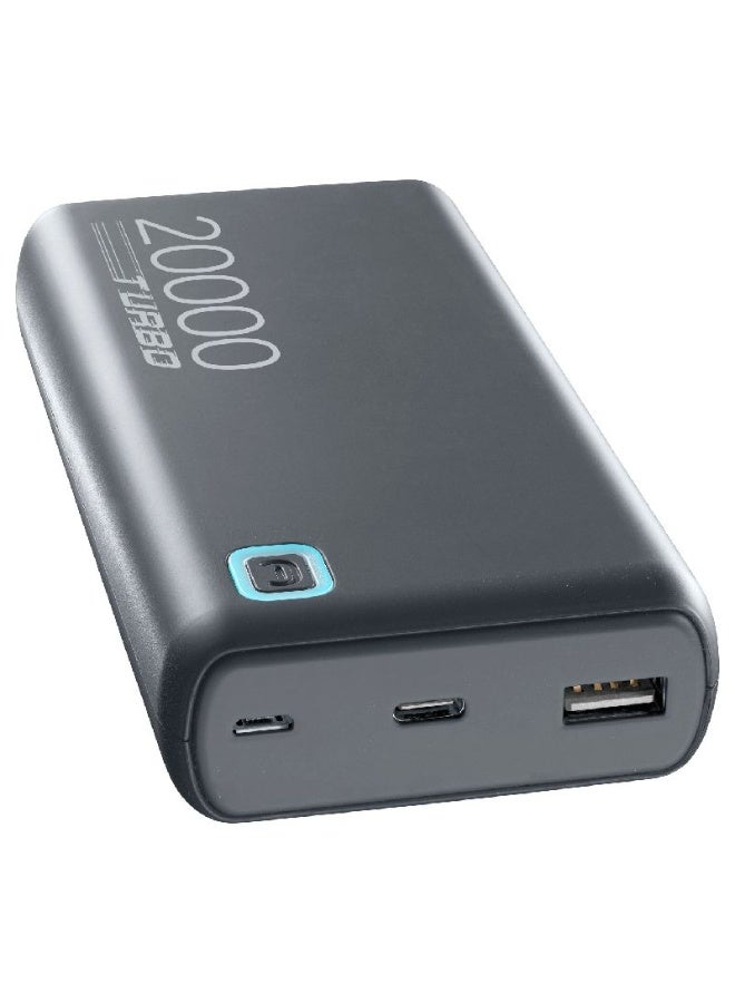 سيلولار لاين باور بانك Cellularline Essence Turbo بسعة 20000mAh – شحن سريع 20 واط، 3 منافذ، أسود - Image 2