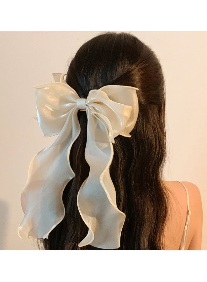 QINGYAN 3-Piece Gauze Cute and Beautiful Bow Hair Accessories for Women Girls (Blue + Pink + Apricot) - Image 2