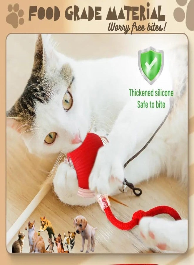 FOMQUAZLI Pet Ball Automatic Toy - Cat/Dog Toys For Indoor Smart Silicone Rolling Ball With Tail,Obstacle Avoidance And Motion Activated,Kitten Toys For Bored Indoor Adult Cats & Dogs (CAT BALL GREEN) - Image 4