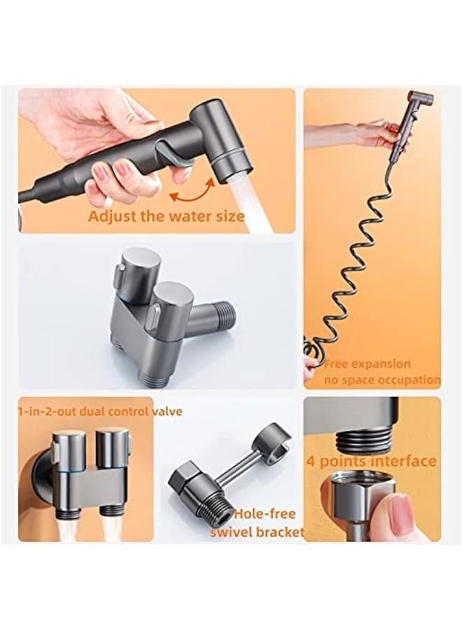 1-In-2-Out Dual Control Valve, Bathroom Faucet Double Handle Dual Control, Dual Control Valve for Bidet and Shower (dual control valve with faucet,silver) - Image 5