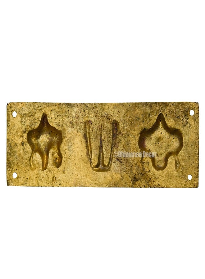 Bhimonee Decor by Modern Gift Centre | Pure Brass Shanku Chakra Hanging Wallplate | 7.75 x 2.5 Inches | 500gm Weight | Traditional Spiritual Wall Decor for Home, Temple, and Office - Image 4