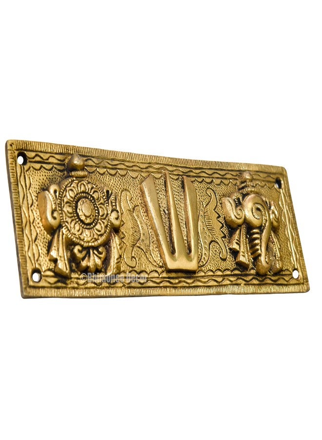 Bhimonee Decor by Modern Gift Centre | Pure Brass Shanku Chakra Hanging Wallplate | 7.75 x 2.5 Inches | 500gm Weight | Traditional Spiritual Wall Decor for Home, Temple, and Office - Image 5