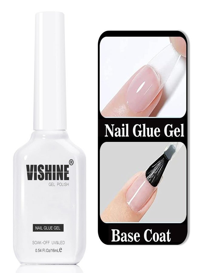 Vishine 2 Pcs 16ml Nail Glue Gel for Nail Tips Long Lasting Extension Glue for Clear Nail Tips and Clear Press On Nails,Brush On Gel X Nail Glue Salon Art DIY at Home Need UV Light Cured - Image 2