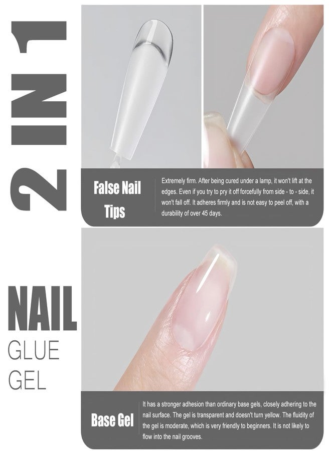 Vishine 2 Pcs 16ml Nail Glue Gel for Nail Tips Long Lasting Extension Glue for Clear Nail Tips and Clear Press On Nails,Brush On Gel X Nail Glue Salon Art DIY at Home Need UV Light Cured - Image 5