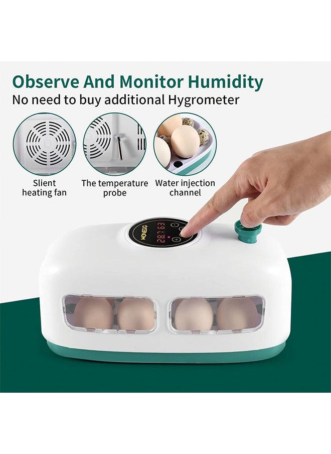 Generic - Egg Incubator, 8 Eggs Poultry Hatcher with Humidity Temperature Control, Led Candler and Display, Mini Chicken Incubator for Hatching Chicks, Quail Duck Goose Bird Turkey Eggs - Image 1