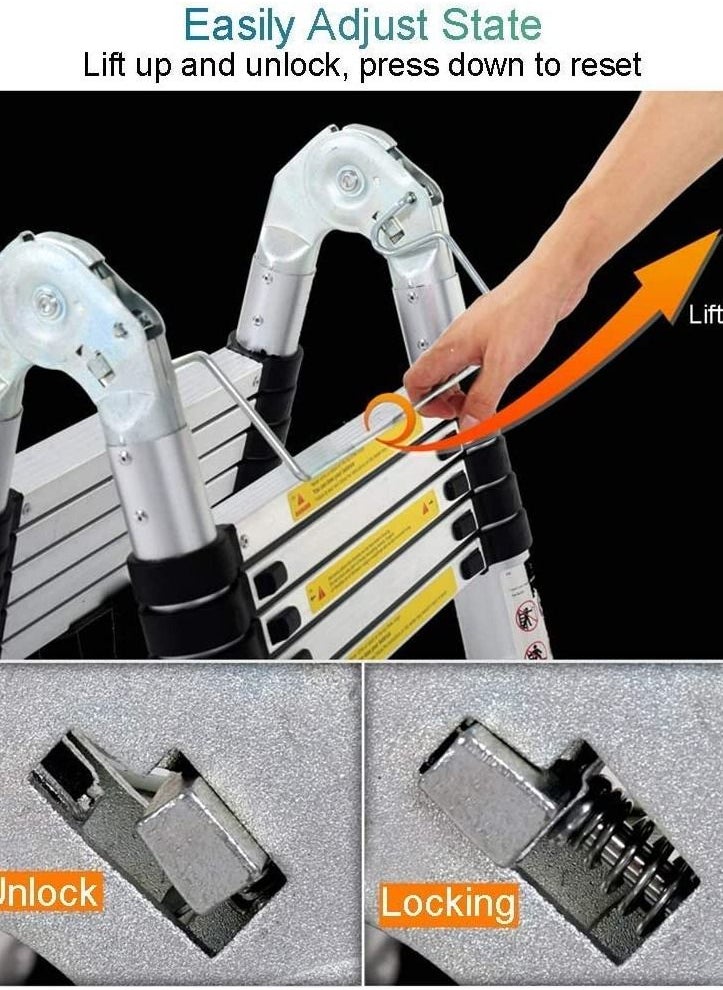 Folding ladder with a height of 3.8 meters