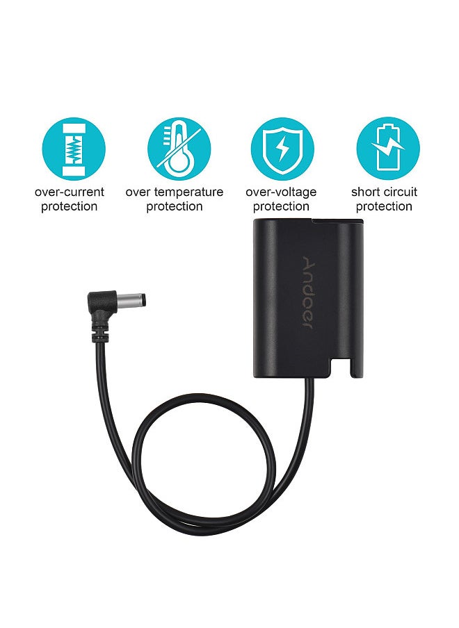 ANDOER - DMW-DCC17 Dummy Battery with DC Male Connector Straight Cable DC to DMW-BLK22 Dummy Battery Coupler Accessory Replacement for Panasonic LUMIX S5 DC-S5 DC-S5K DC-S5GK GH6 Cameras - Image 1