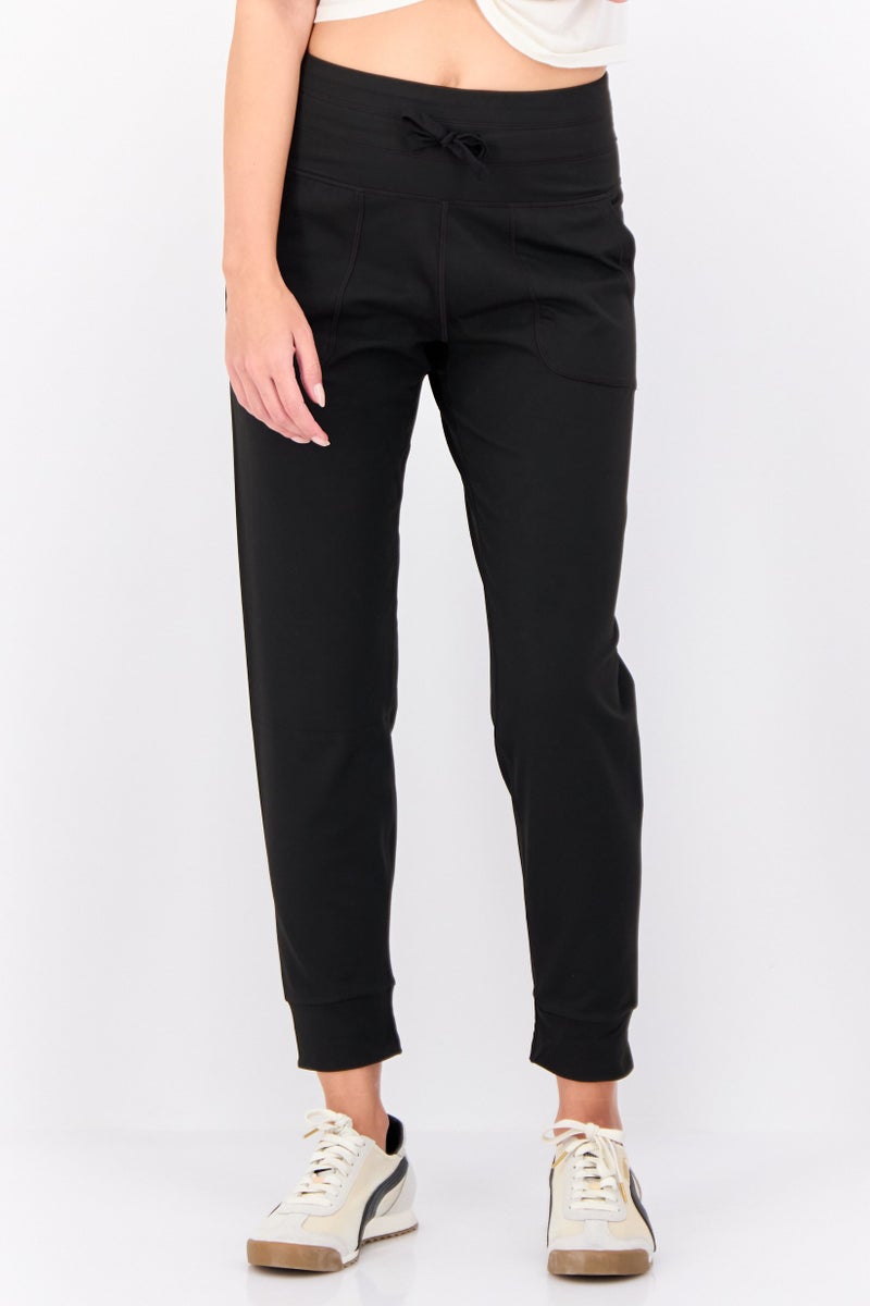 Hype Women Regular Fit Plain Jogger Pants, Black - Image 1