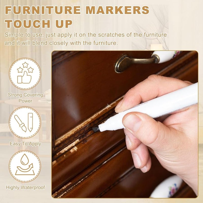 Patikil 3Pcs Black Wax Wood Filler Sticks Furniture Repair Crayons For Scratches Tables Floors - Image 4