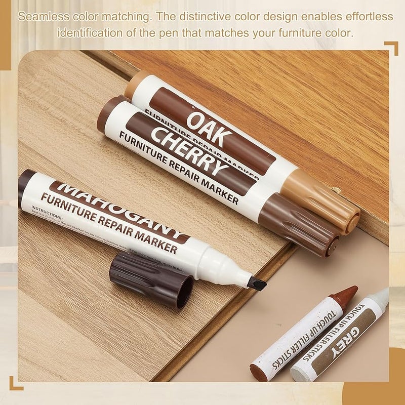 Patikil 3Pcs Black Wax Wood Filler Sticks Furniture Repair Crayons For Scratches Tables Floors - Image 5