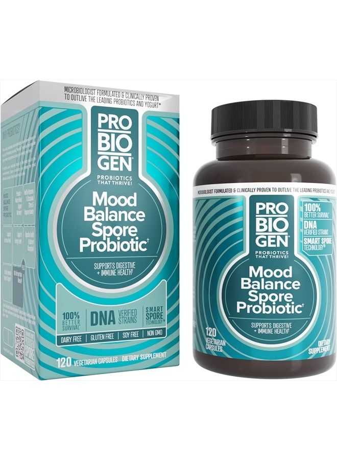 PROBIOGEN Stress & Mood Balance Probiotic Ashwagandha Supplement, 120 Count - Image 1