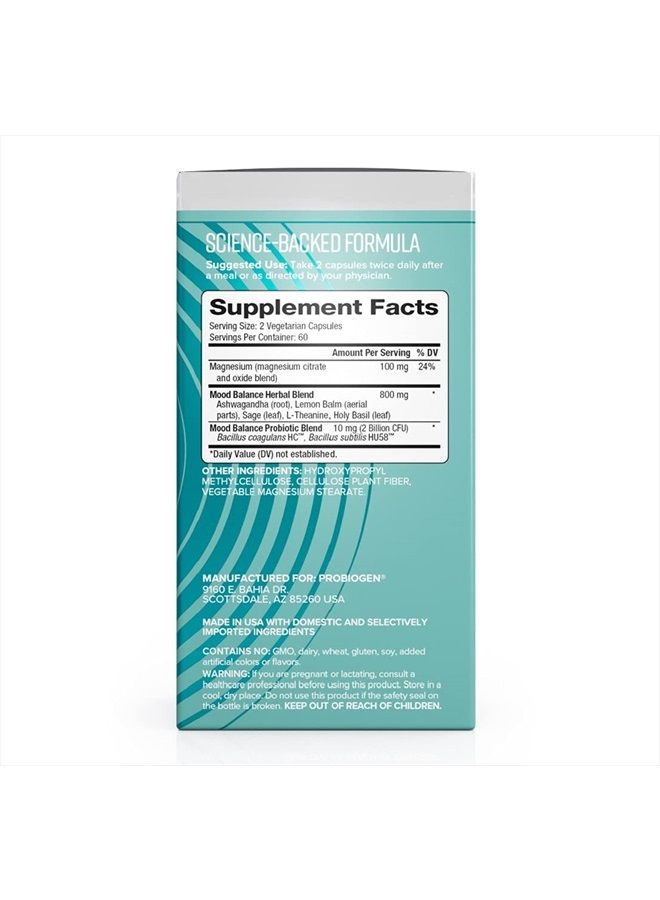 PROBIOGEN Stress & Mood Balance Probiotic Ashwagandha Supplement, 120 Count - Image 5