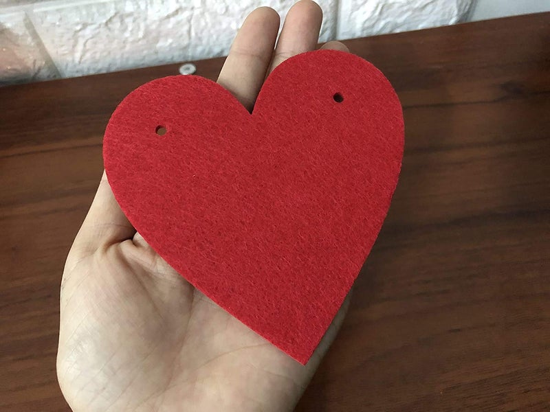 Incrizma Incrizma Red Felt Heart Garland for Valentines Day Decor 4 Strings Valentine Garland for Valentines Day Decoration Banner for Romantic Decorations Special Night RedHorizontal 40pcs  - Image 5
