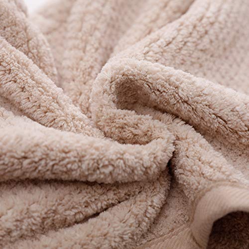 Mbestl M-bestl 2 Pack Hair Drying Towels,Hair Wrap Towels,Absorbent Microfiber Hair Towel Turban with Button Design to Dry Hair More Quicker（Khaki&Coffee） - Image 3