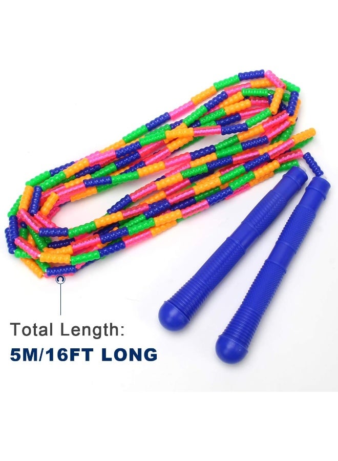 Coolrunner 16 FT Long Jump Rope(1 Pack), Double Dutch Jump Rope, Soft Beaded Skipping Rope for Kids Adults, Plastic Segmented Jump Rope, Long Enough for 4-5 Jumpers - Image 1