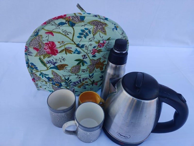 Malan Bai Mandala Tea Cozy Cover Hand Block Winter Tea Cozy Cotton Tea Kettle Warmer Pot Cover Hot Coffee Cover Handamde Kitchen Décor Brand: Malan Bai (Pattern 23) - Image 1