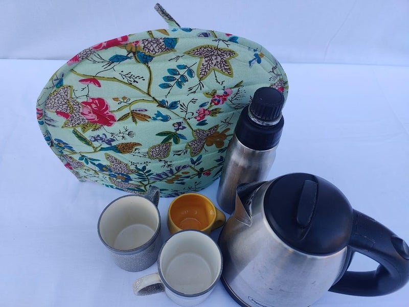 Malan Bai Mandala Tea Cozy Cover Hand Block Winter Tea Cozy Cotton Tea Kettle Warmer Pot Cover Hot Coffee Cover Handamde Kitchen Décor Brand: Malan Bai (Pattern 23) - Image 4