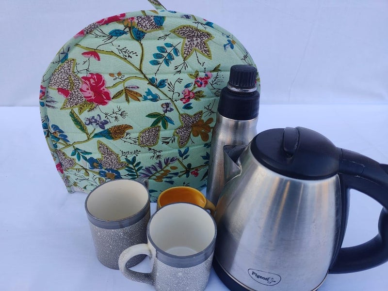 Malan Bai Mandala Tea Cozy Cover Hand Block Winter Tea Cozy Cotton Tea Kettle Warmer Pot Cover Hot Coffee Cover Handamde Kitchen Décor Brand: Malan Bai (Pattern 23) - Image 5