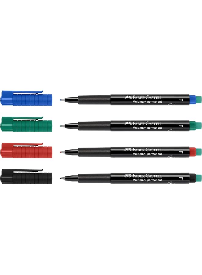 FABER-CASTELL Multimark Permanent Marker In Wallet 4 Pieces Multicolour  - Image 2