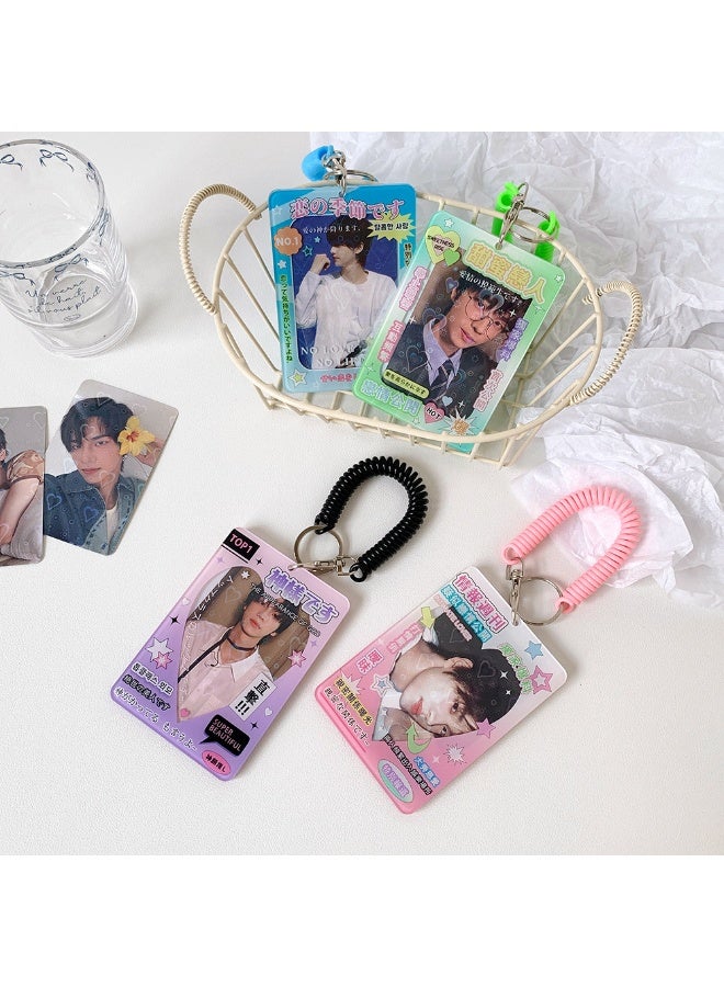 NIBEMINENT 1 - Piece Star Chasing Weekly Pictorial Kpop Photo Card Holder Pendant Key Chain ID Badge Holder ID Card Holder Photo Card Protector for School ID Office ID Access Card for Women Girls - Image 2