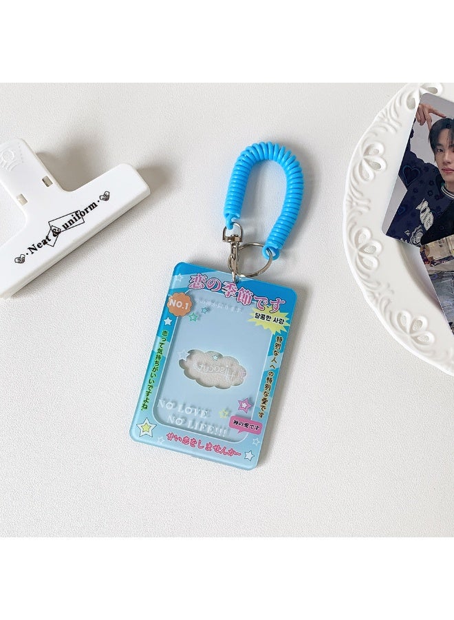 NIBEMINENT 1 - Piece Star Chasing Weekly Pictorial Kpop Photo Card Holder Pendant Key Chain ID Badge Holder ID Card Holder Photo Card Protector for School ID Office ID Access Card for Women Girls - Image 1
